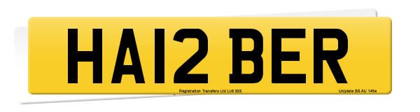 Registration number HA12 BER
